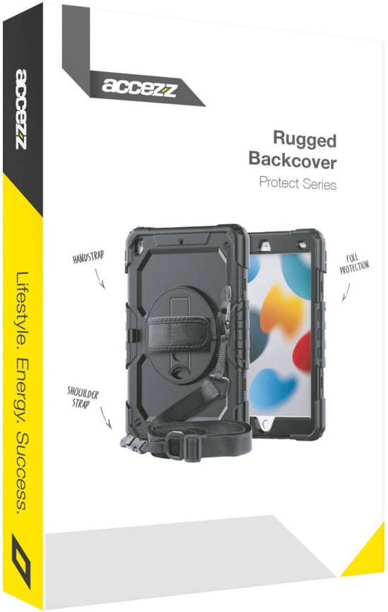 Accezz Rugged Backcover Shoulder Strap Samsung Galaxy Tab A9 Plus Tablethoesje Zwart