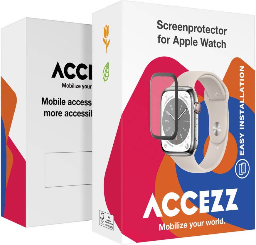 Accezz Screenprotector met applicator Apple Watch Series 10 42 mm Smartphone screenprotector Transparant