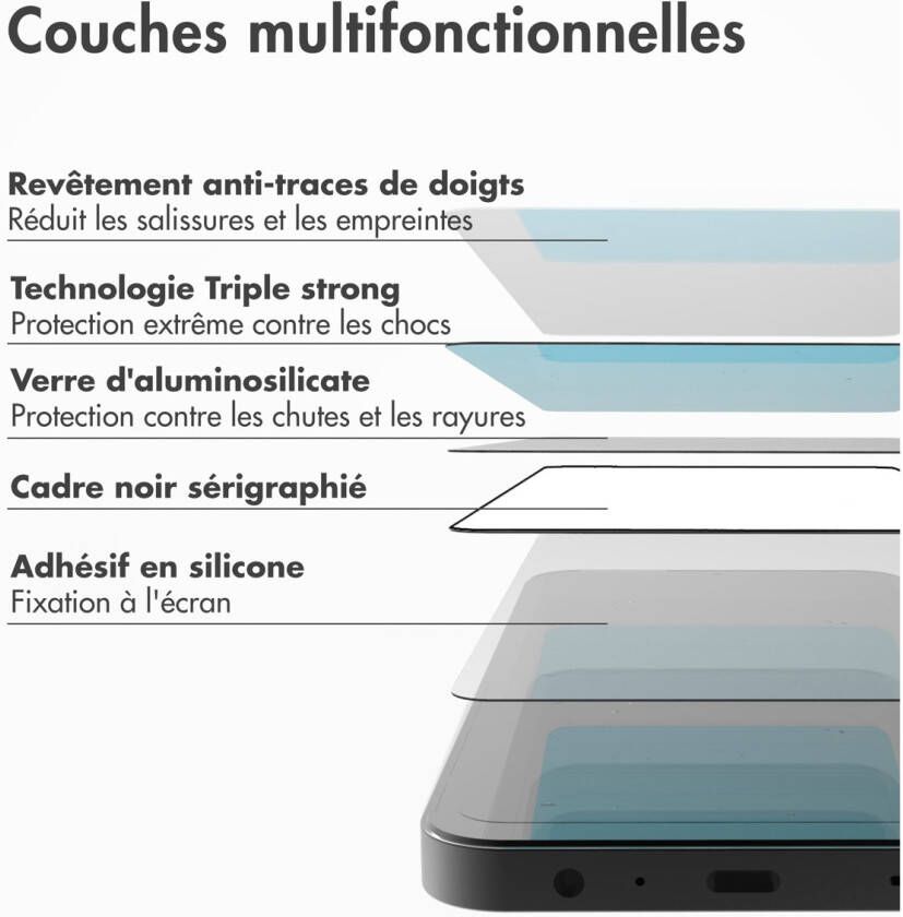 Accezz Triple Strong Full Cover Glas Screenprotector met applicator Samsung Galaxy A54 S23 FE Tablet screenprotector Transparant