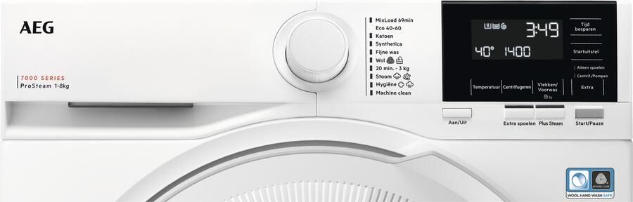 AEG LR73842 EcoLine 7000 Serie Prosteam Wasmachine 8 KG Wit - Foto 4