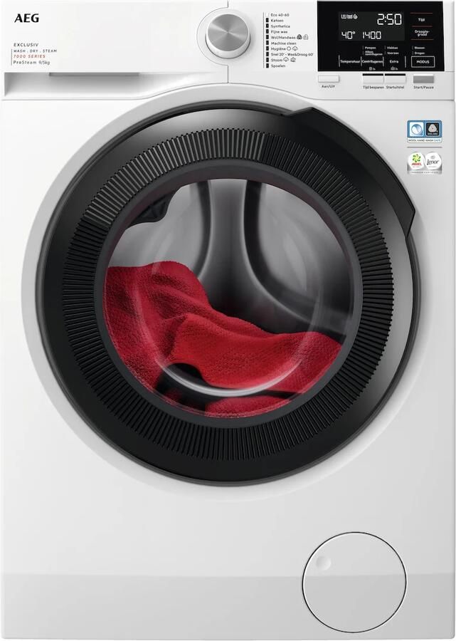 AEG LWR739X64 7000 serie ProSteam Was-droogcombinatie Wit