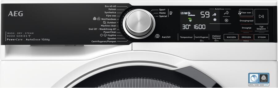 AEG LWR8716AD6 8000 PowerCare Serie was-droogcombinatie 10 kg