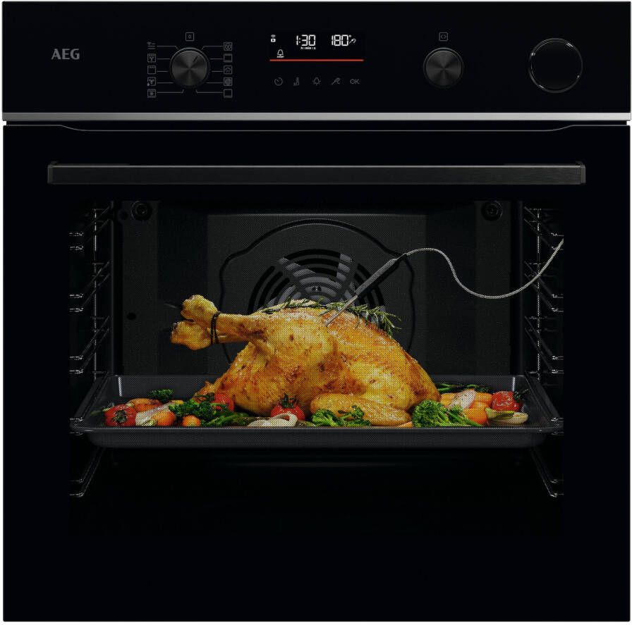 AEG 6000 SenseCook met SteamCrisp Heteluchtoven met stoomondersteuning met pyrolysereiniging V7PBR521SB