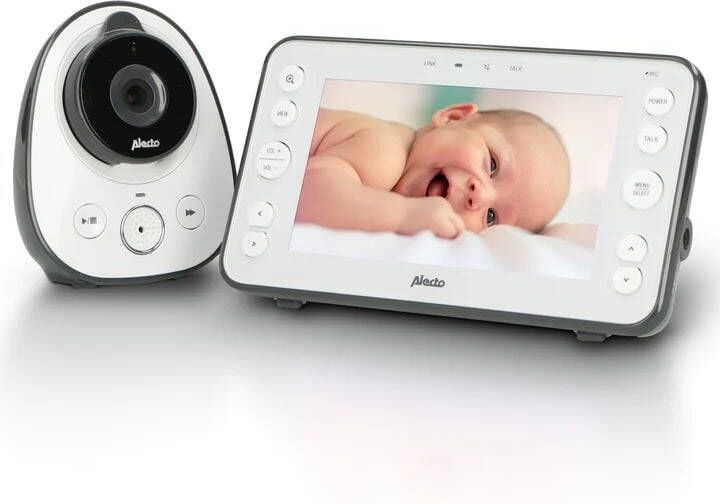 Alecto Babyfoon Met Camera En 5 Kleurenscherm Dvm-150 Wit-antraciet