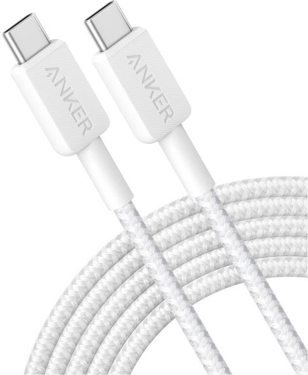 Anker 322 USB-C to USB-C Cable Nylon 3M 60W Oplader Wit