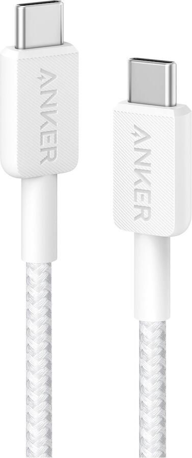 Anker 322 USB-C to USB-C Cable Nylon 0.9M 60W Oplader Wit