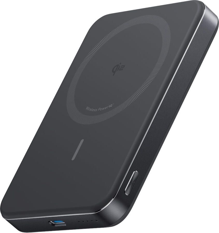 Anker MagGo Slim Draadloze Powerbank met MagSafe en Qi2 10.000 mAh met Snelladen Zwart