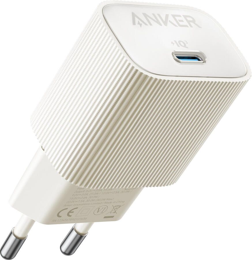 Anker Nano USB-C Wall Charger (30W) Oplader Wit