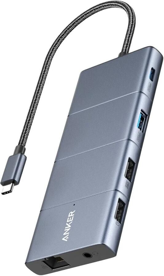 Anker PowerExpand 11-in-1 USB-C PD 10Gbps Data Hub USB Hub Grijs