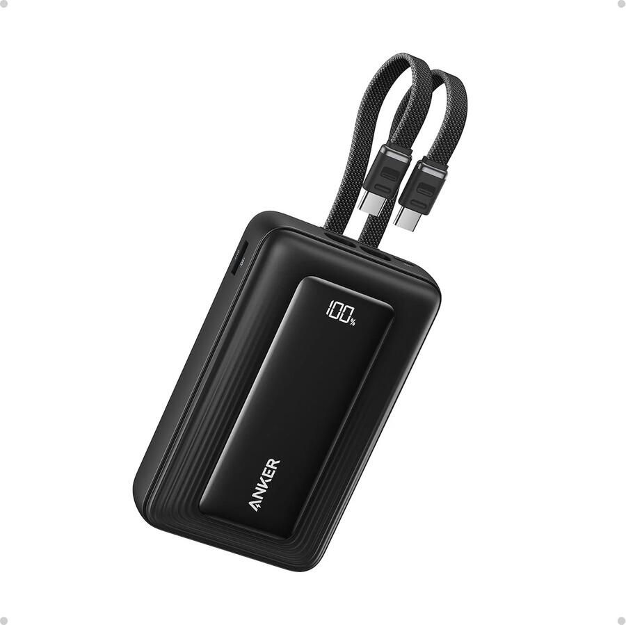 Anker Zolo 20 000 mAh Power Bank (30W) with 2 Built-in USB-C cables Powerbank