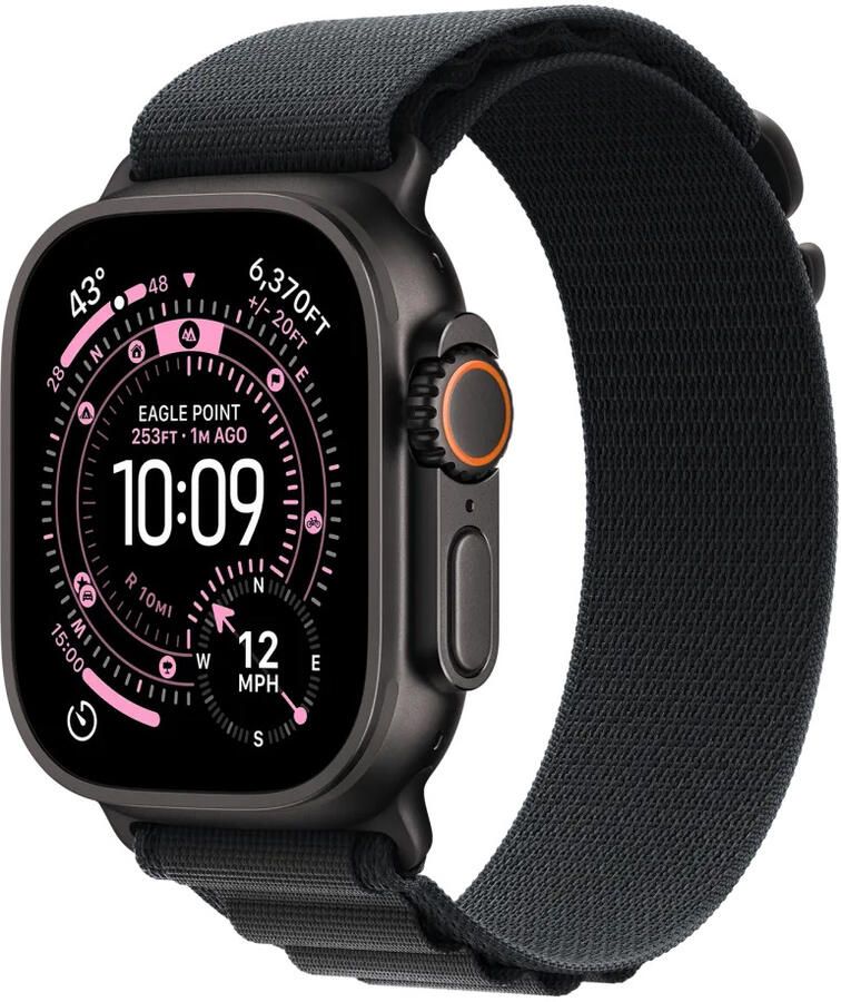 Apple Watch Ultra 3 GPS + Cellular 49mm met Alpine Loop Medium Smartwatch Zwart