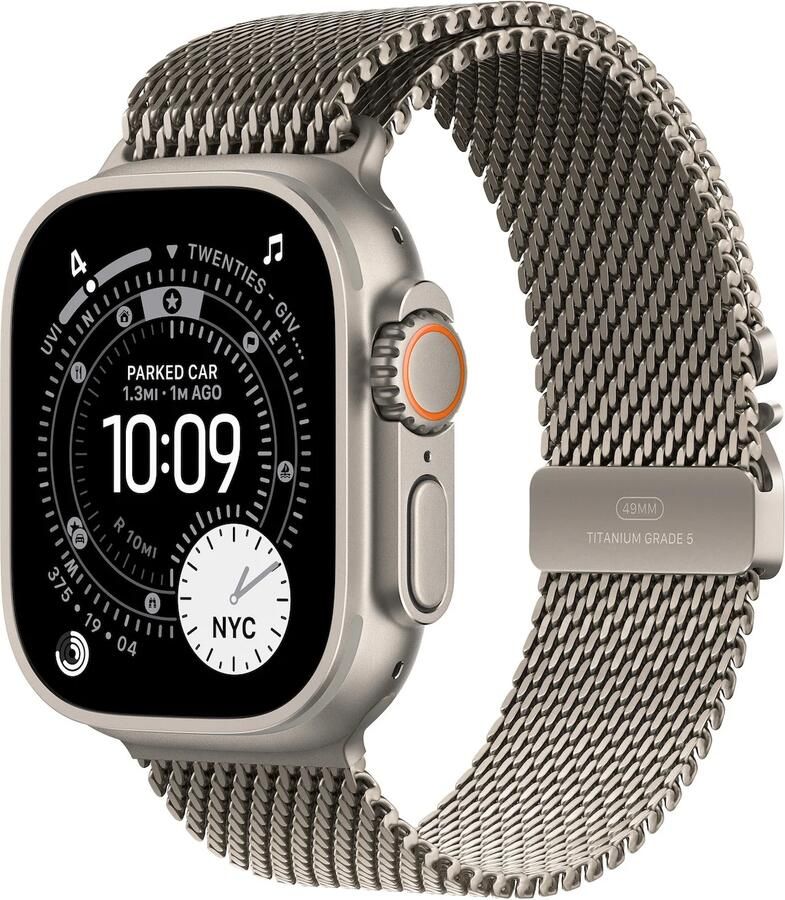 Apple Watch Ultra 3 GPS + Cellular 49mm met Milanese Loop Medium Smartwatch Beige