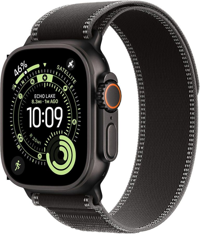 Apple Watch Ultra 3 GPS + Cellular 49mm met Trail Loop S M Smartwatch Zwart