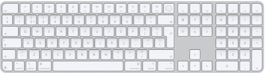 Apple Magic Keyboard met Touch ID en numeriek toetsenblok (2024) Toetsenbord Wit