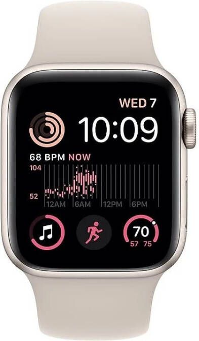 Apple Watch SE (2022) 40mm Starlight Aluminium Sportband M L Smartwatch