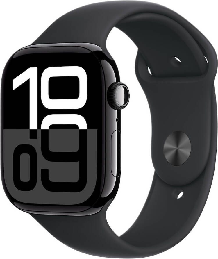 Apple Watch Series 10 GPS + Cellular 46mm Aluminium Case met Sport Band M L Smartwatch Zwart