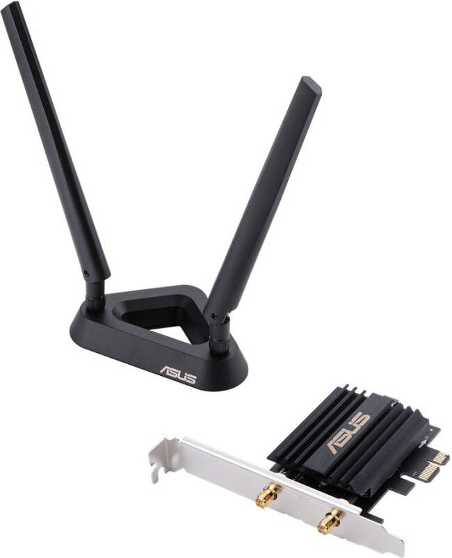 Asus PCE-AX58BT AX3000 dual-band PCI-E Wi-Fi 6 (802.11ax) adapter Wifi adapter Zwart