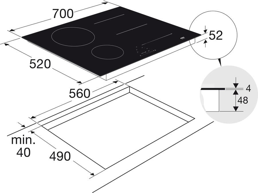 ATAG BIH07471EV inductie inbouwkookplaat - Foto 2