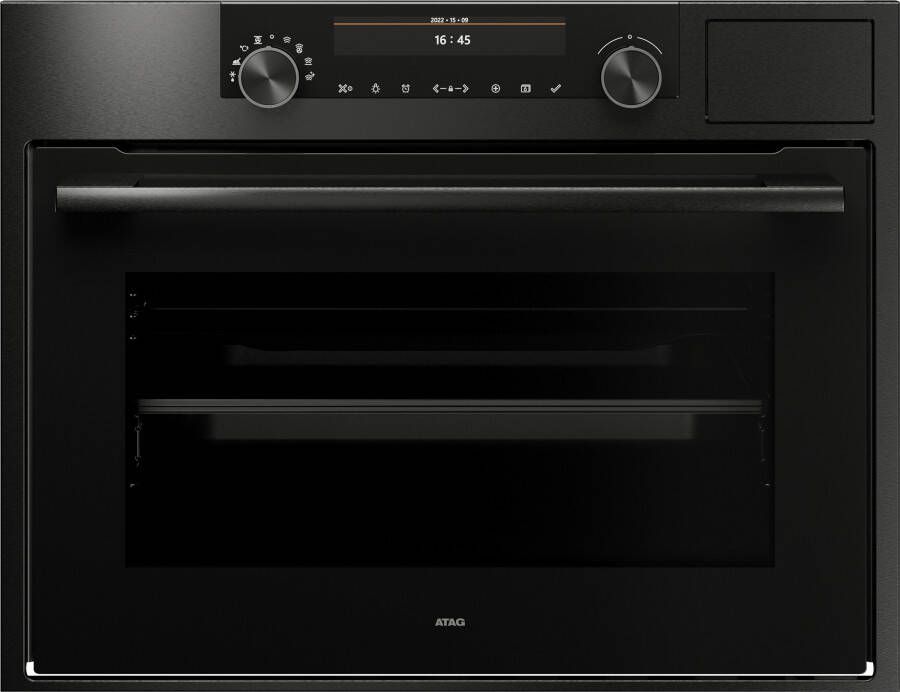 ATAG CS46121D Inbouw Combi Stoomoven met Groot Kleurendisplay Black Steel