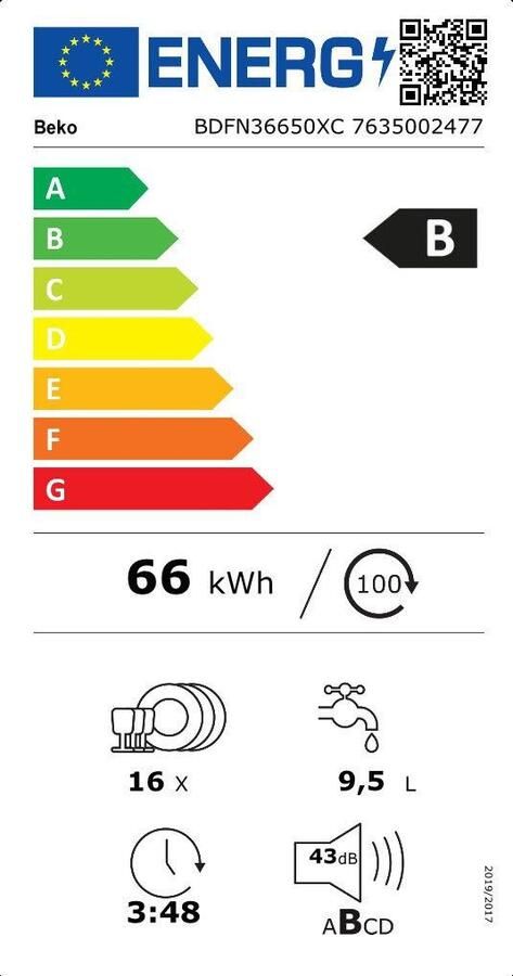 Beko BDFN36650XC CornerIntense Vrijstaande vaatwasser Grijs - Foto 3