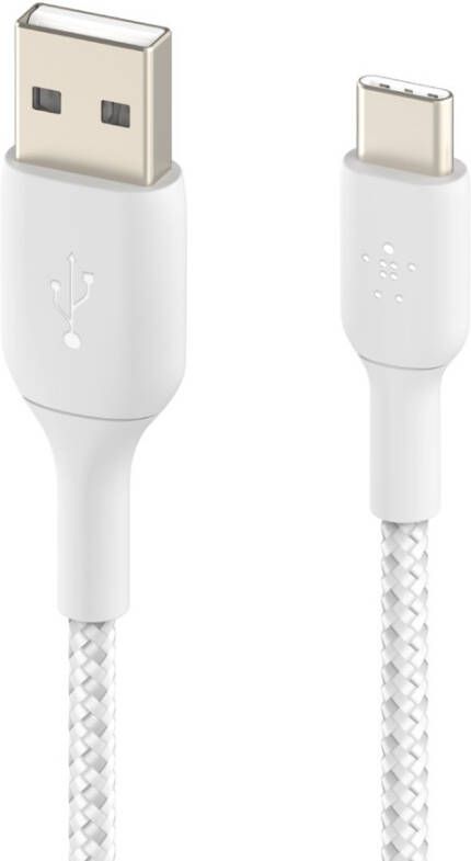 Belkin Braided C-A 0.15M Oplader Wit