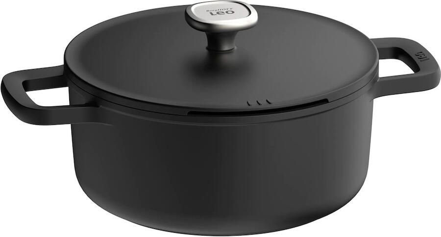 BergHOFF LEO Kookpot antikleef met deksel Phantom Ø 24x11cm Zwart PFAS-vrij