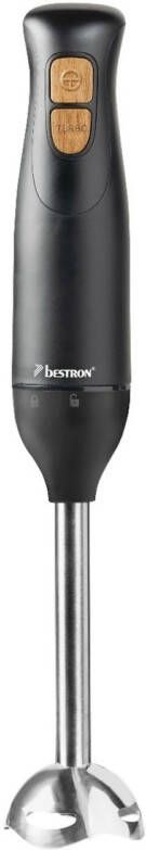 Bestron Staafmixer incl. 2 Snelheden & ergonomisch Handgreep Incl. turbofunctie met meer dan 14.000 rpm afneembare Staaf vatwassergeschickt 600 Watt Zwart Hout