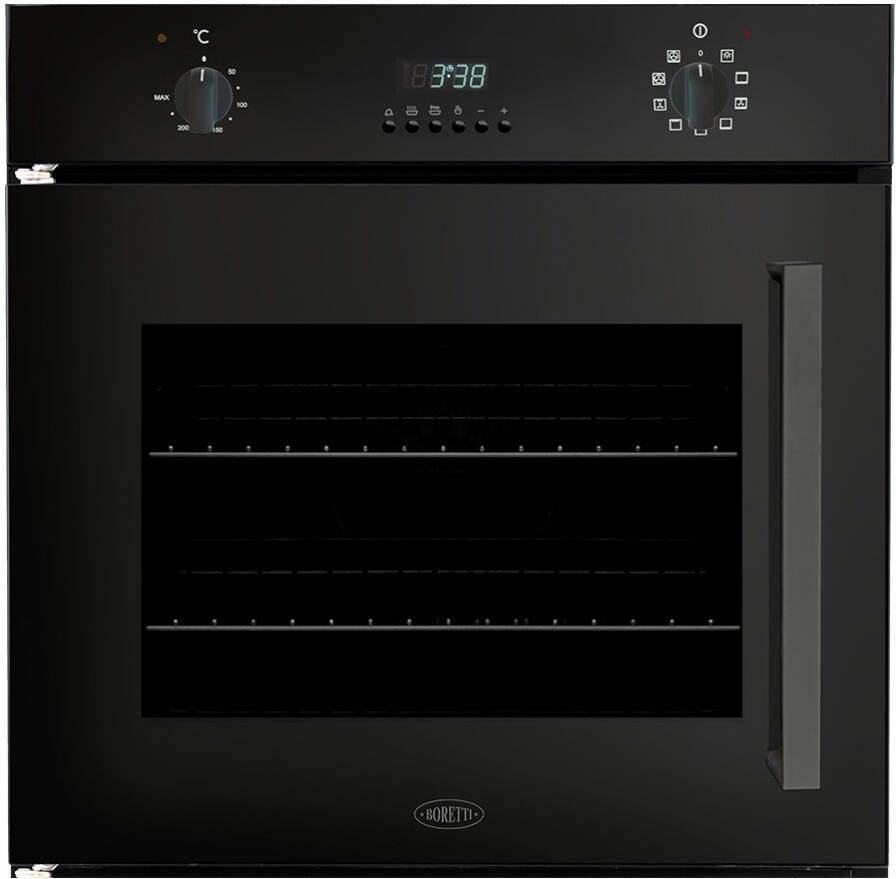 Boretti BPMDN60ZWL Multifunctionele Oven 60 cm Deur Linksdraaiend Zwart