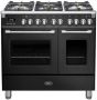 Boretti CFBG902ZW3 Gasfornuis 90cm 5 branders incl. Dual Fuel Dubbele oven 70+45L ZW - Thumbnail 2