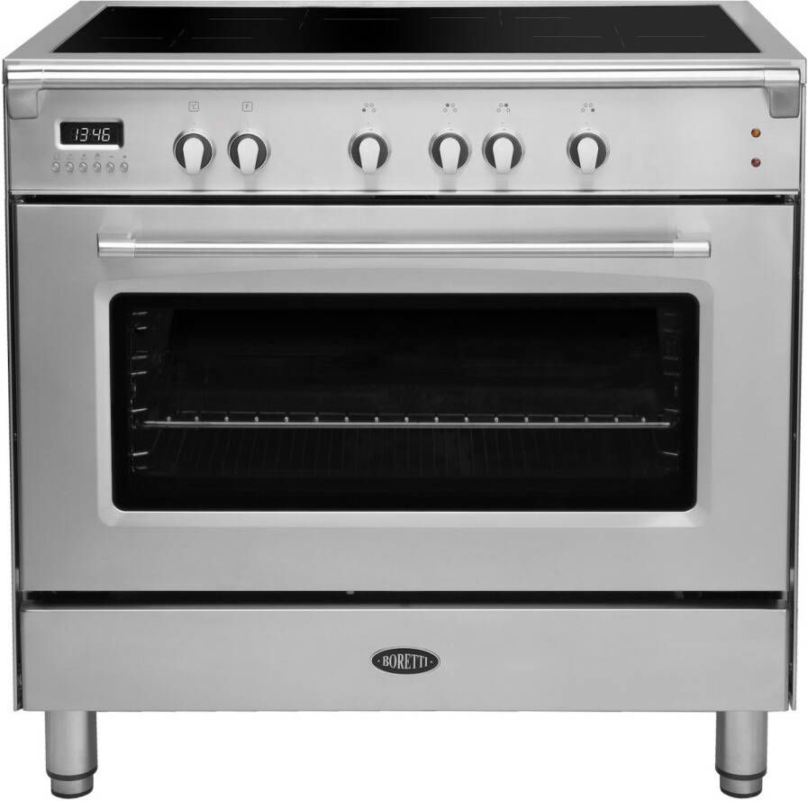 Boretti CFBI901IX2 Inductiefornuis Toscana met Oven 4 Kookzones 90 cm RVS