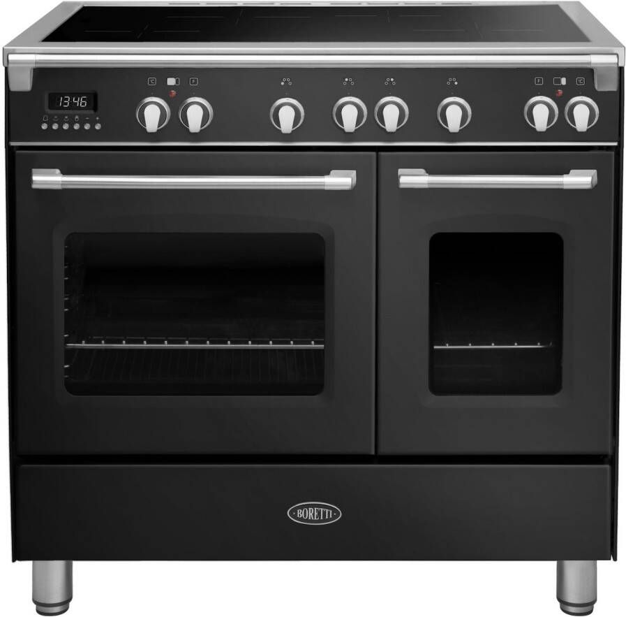 Boretti CFBI902ZW2 Inductiefornuis Toscana met Dubbele Oven 90 cm Zwart