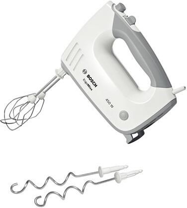 BOSCH Handmixer ErgoMixx MFQ36400 5 standen plus turbofunctie 2 turbogardes 2 edelstalen deeghaken wit