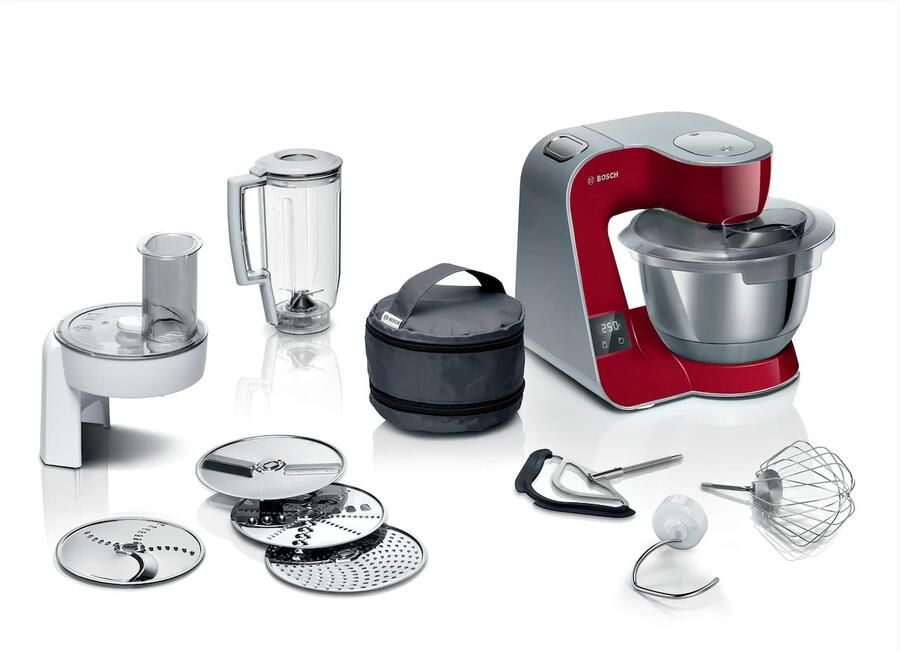 Bosch MUM5X720 keukenmachine 1000 W 3 9 l Rood Zilver Ingebouwde weegschalen Keukenmachine - Foto 2