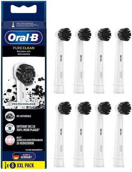 Oral B Opzetborsteltjes Pure Clean Borstels met actieve koolstof