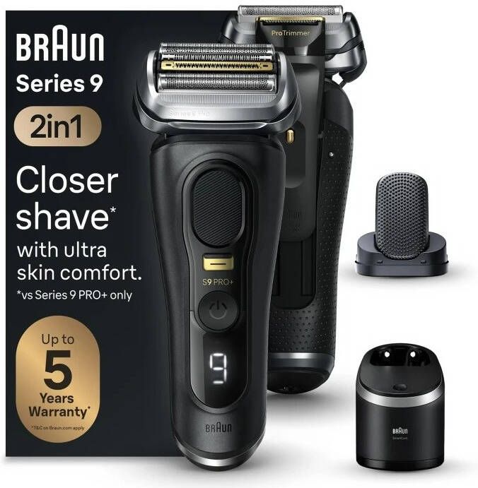 Braun Series 9 Pro+ 9590cc Wet & Dry Scheerapparaat met scheerblad Zwart Batterij Accu Lithium-Ion (Li-Ion) 60 min Doos