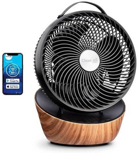 Clean Air Optima CA-403 Smart Wood Design Circulator Ventilator Extreem stil! 10dB BLDC motor Slaapmodus Aerodynamisch Vormgegeven Automatische Oscillatiefunctie