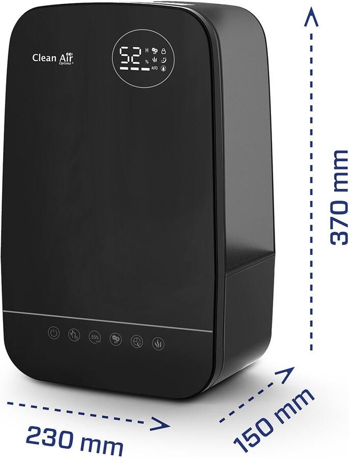 Clean Air Optima Luchtbevochtiger Met Ionisator Ca-606b Ruimtes Tot 65m² 160m³ - Foto 3