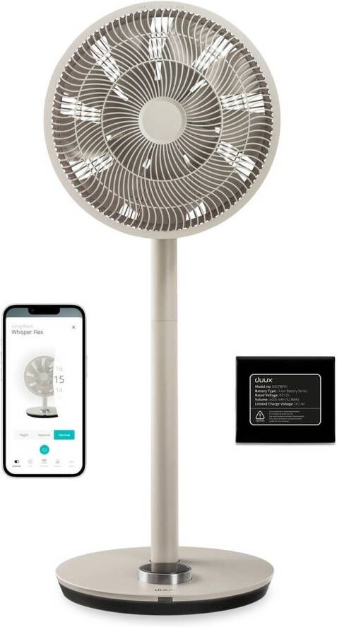 Duux DXCF56 Whisper Flex Smart Fan with Battery Pack Statiefventilator Beige