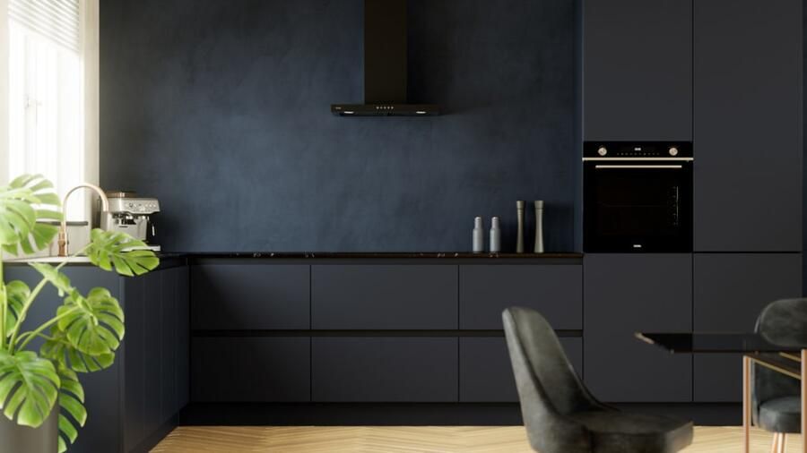 ETNA AB661ZT Slimline schouwkap 60 cm Matzwart