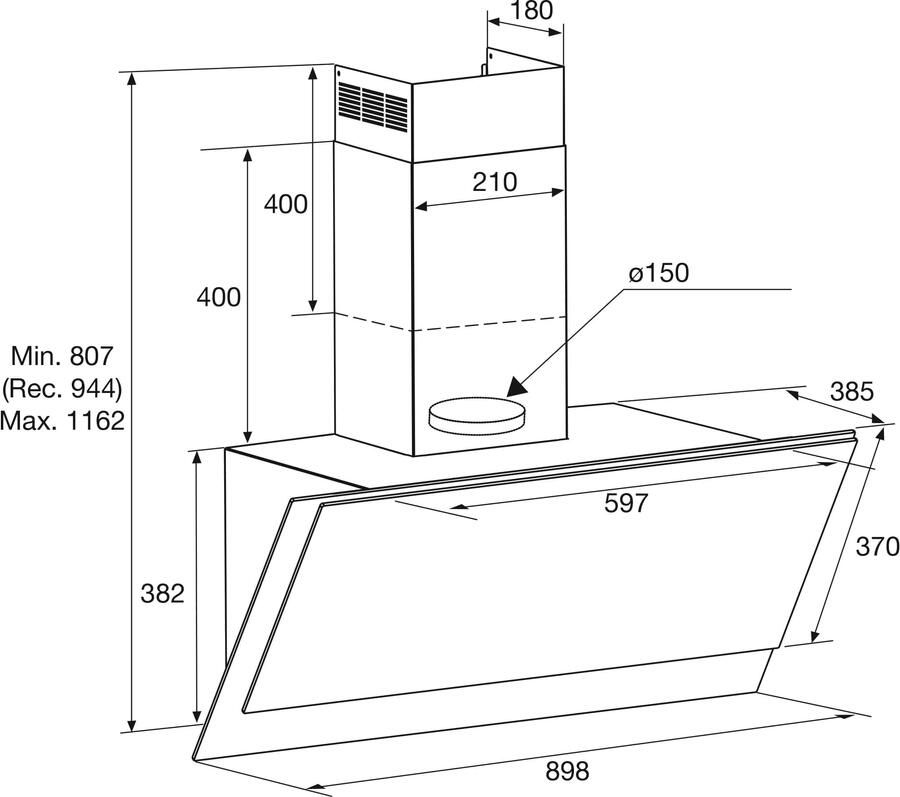 ETNA AD890ZT eiland afzuigkap
