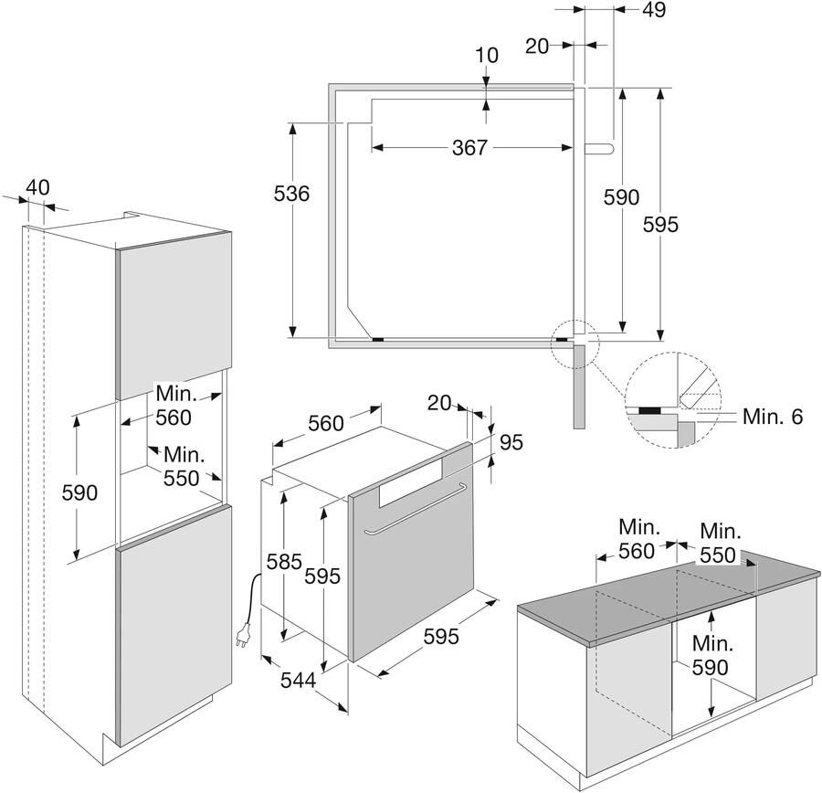 ETNA OM916MZ Inbouwoven Multifunctioneel (tot 300°C) XL Inhoud 77 l Matzwart - Foto 2