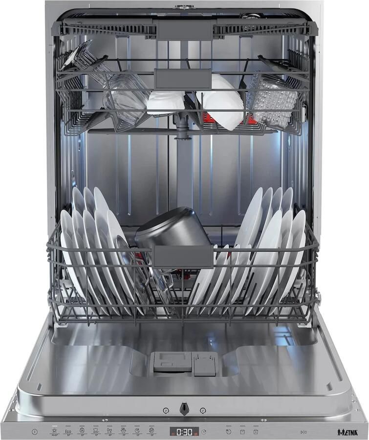 ETNA VW942HM Inbouw vaatwasser XXL 60 cm Flexibele besteklade Sleepscharnier Koolborstelloze motor - Foto 2