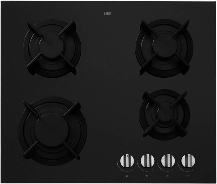 ETNA KGG860ZTA Gaskookplaat Gas-op-glas 60 cm Zwart - Foto 2