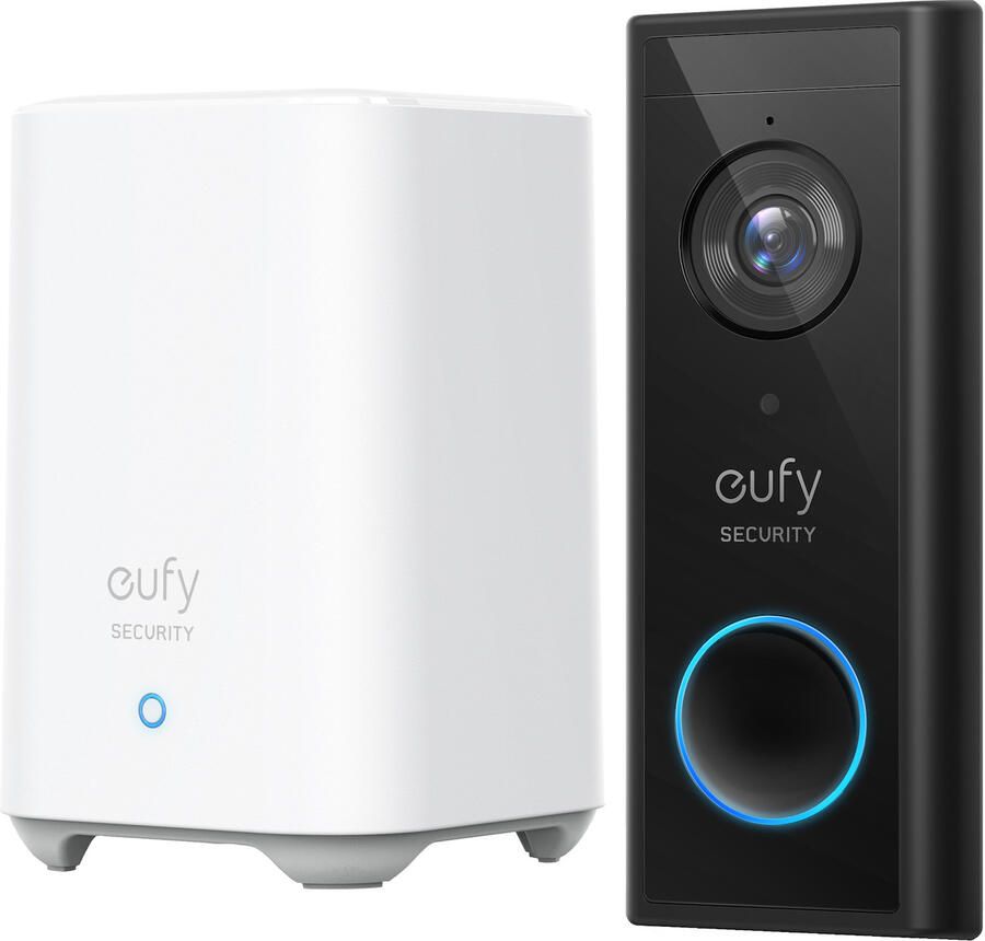 Eufy Security Videodeurbel Draadloos 2k Hd-resolutie Op Batterij Met Homebase 2 Zwart wit