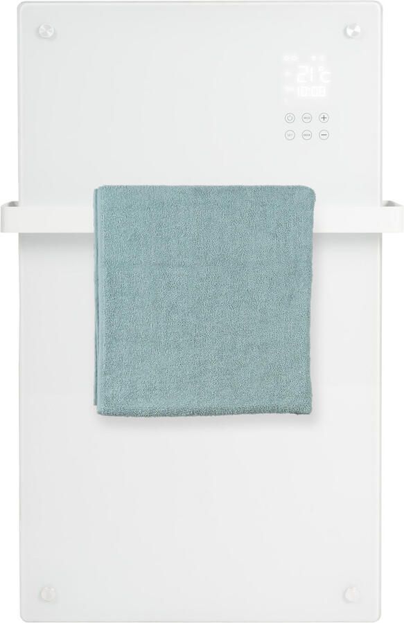 Eurom alutherm sani verre convectorkachel voor badkamer 1200W met wifi en app wit (361254) - Foto 2