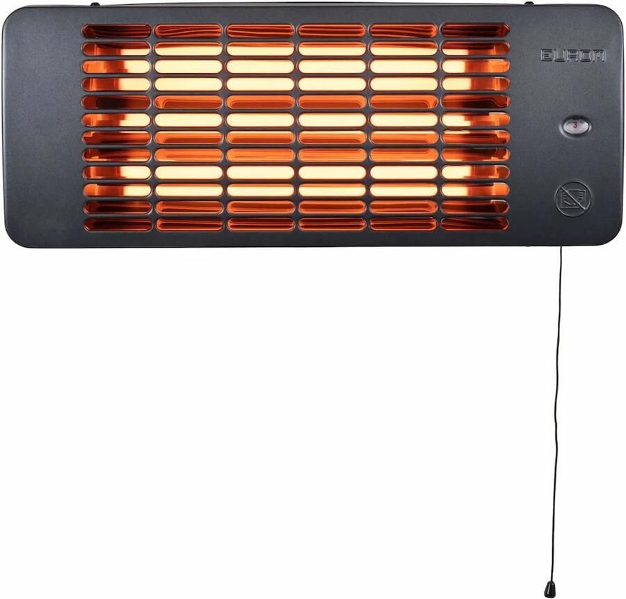 EUROM Terrasverwarmer Q-time 2001 Wandmontage 2000w Zilver - Foto 3