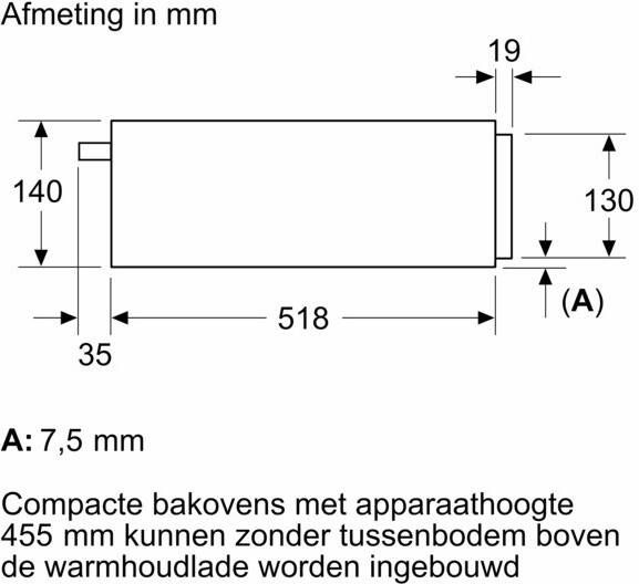 Bosch BIC7101B1 Warmhoudlade Zwart