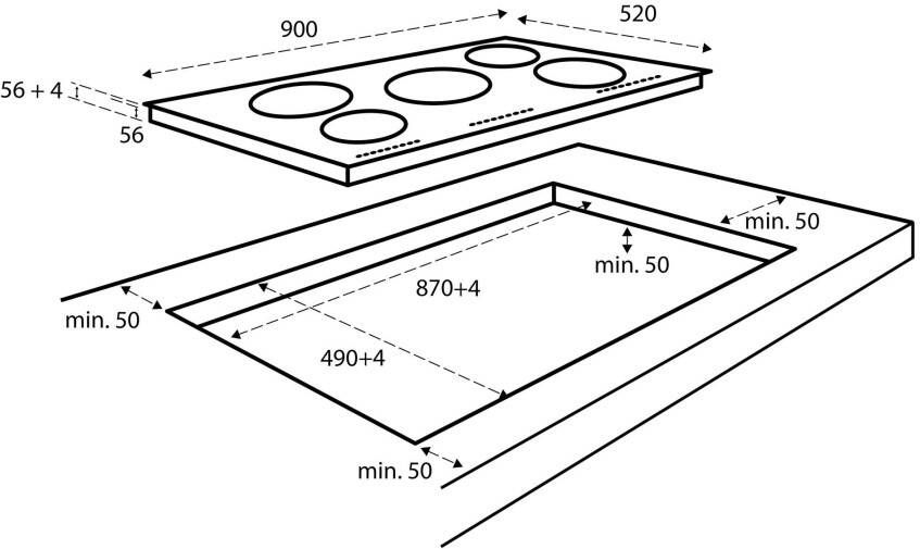 Inventum IKI9035MAT Inductie inbouwkookplaat Zwart