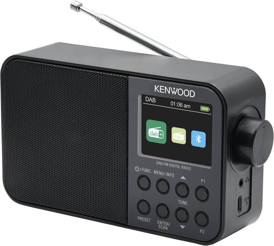 Kenwood CRM30DAB DAB radio Zwart