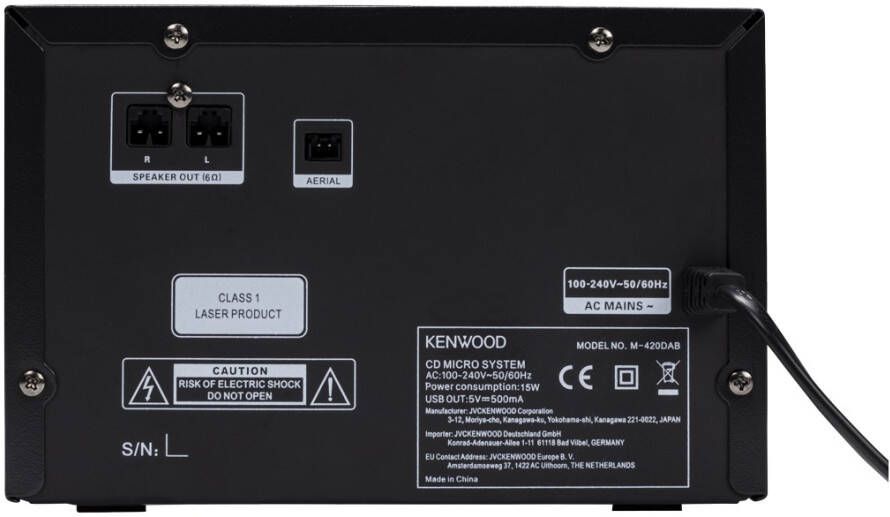 Kenwood M-420DAB Stereo set Zwart